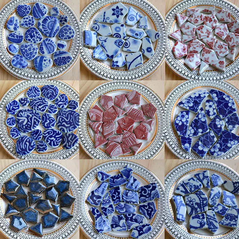 Ceramic Tile Blank - 100g Owalne ceramiczne płytki mozaikowe Wielokolorowy
