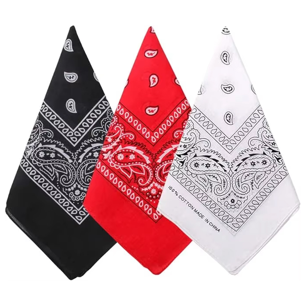 Bandana Blank White - Hip Hop Kowbojski Szal Paisley Duża