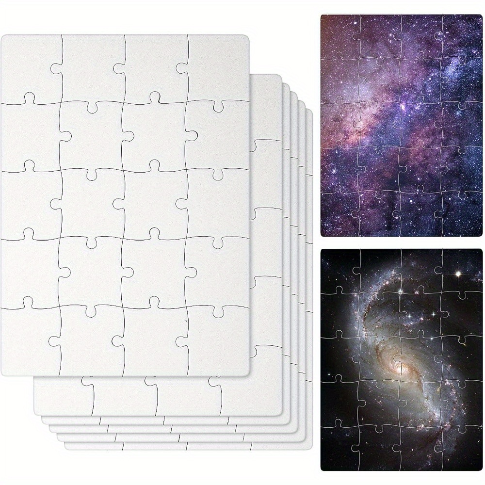 Puzzle Blank White - 6 sztuk pustych puzzli do sublimacji