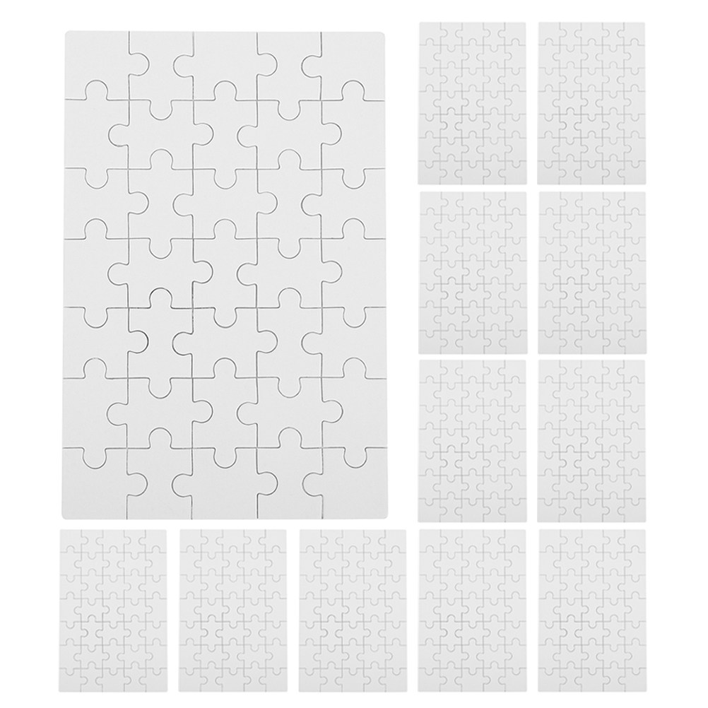 Puzzle Blank White - 12 sztuk pustych puzzli do sublimacji,