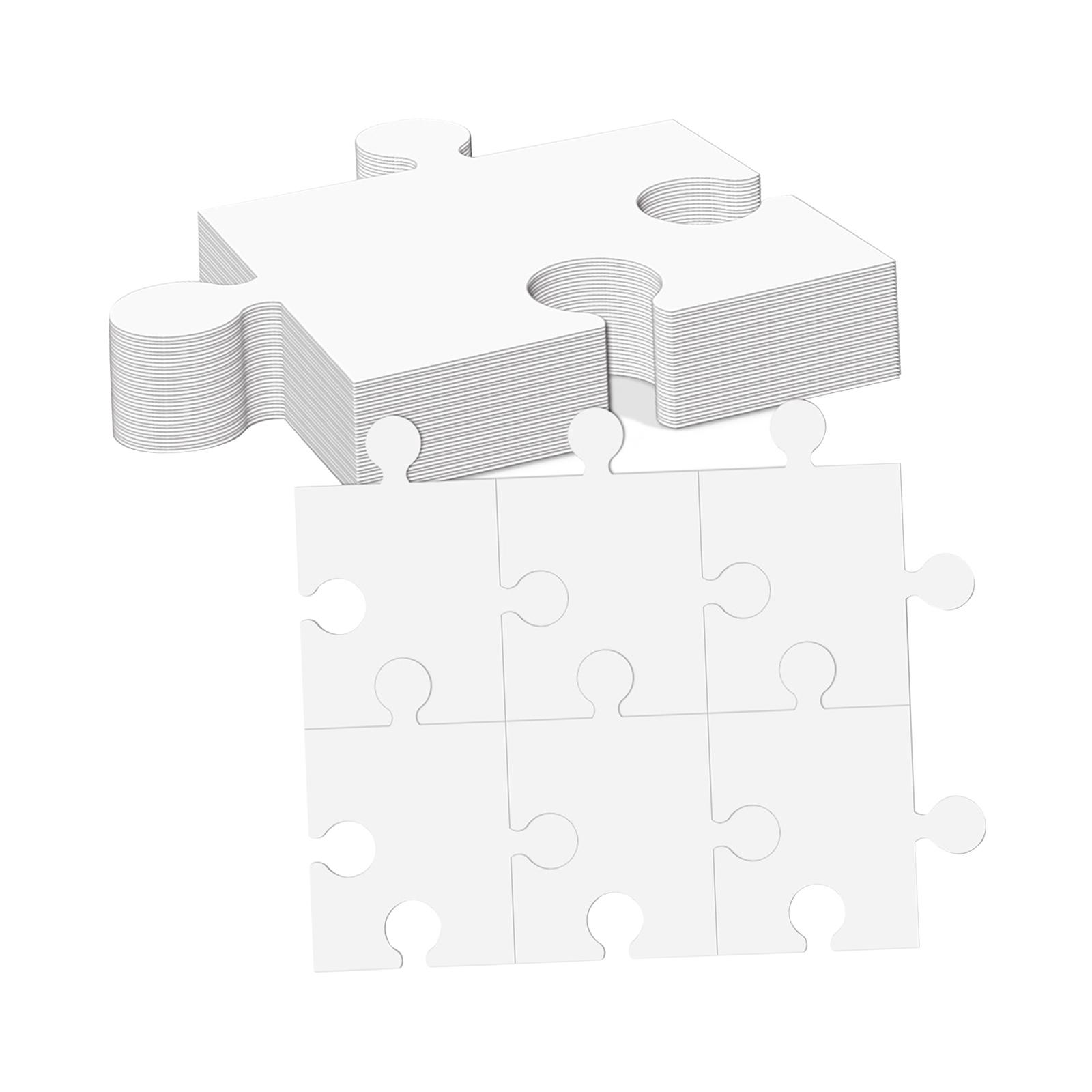 Puzzle Blank White - Białe kartonowe puste puzzle, akcesoria edukacyjne,