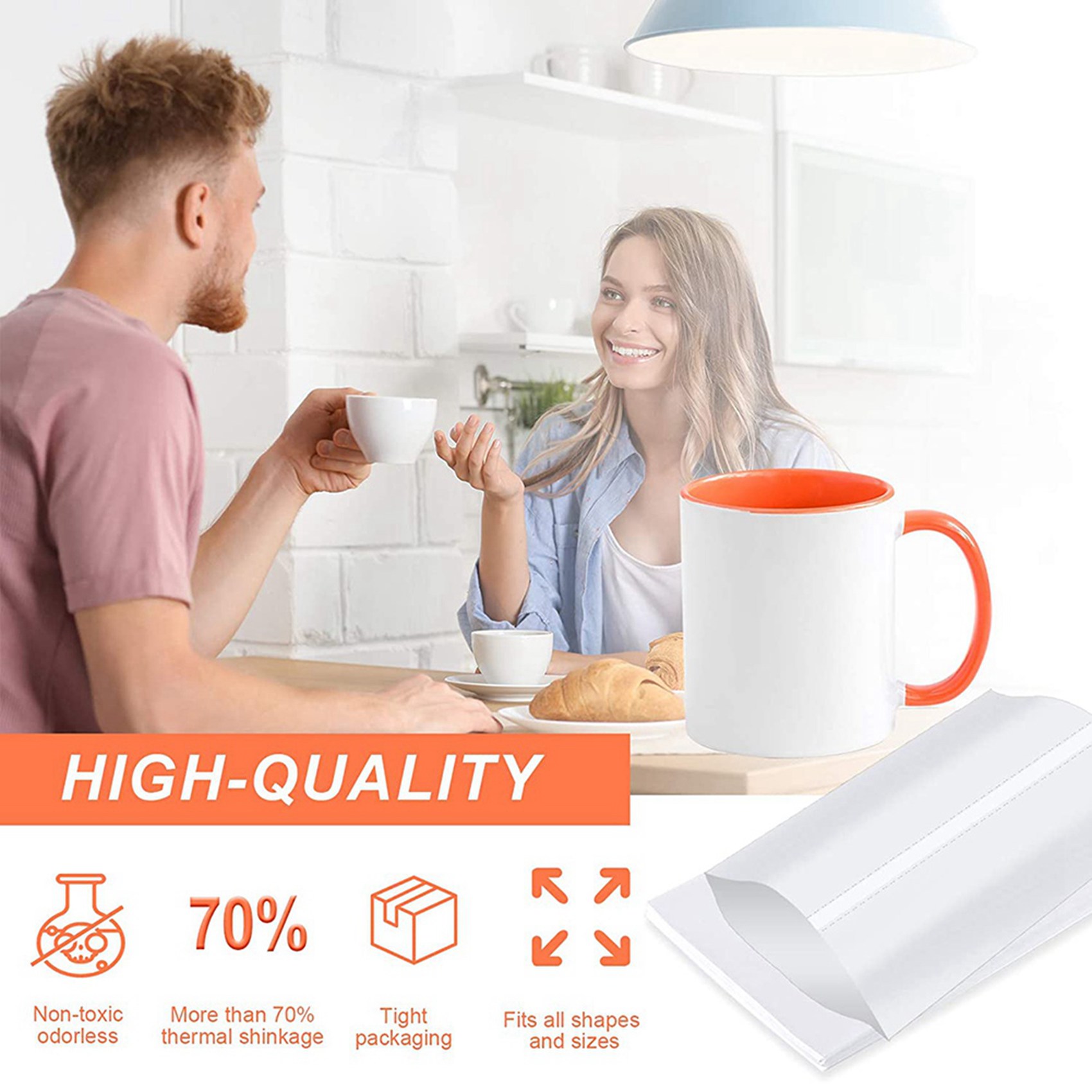 Sublimation Mug White - ABBN-8X12 Calowe Rękawy Termokurczliwe do Sublimacji,