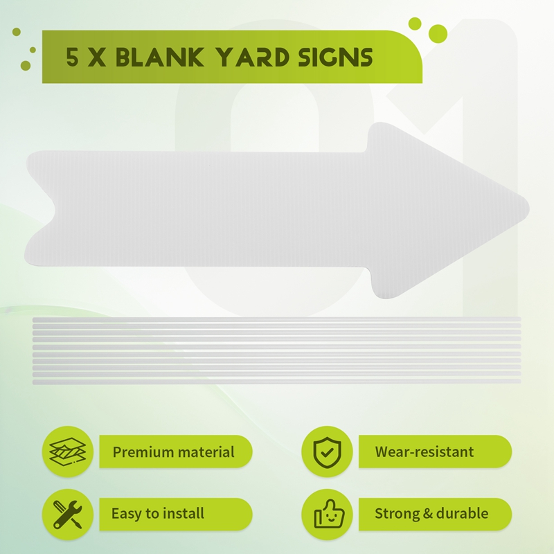 5 sztuk białych, pustych tabli – Yard Sign Blank recenzja i cena