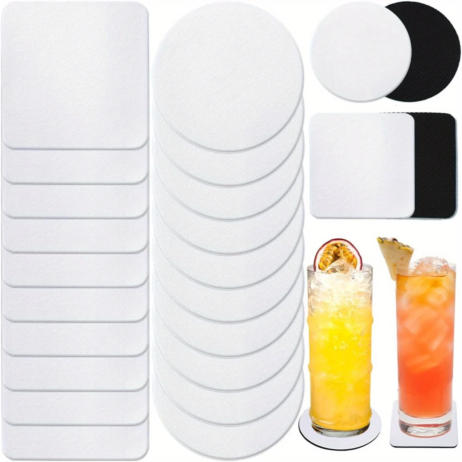 30/50 szt. Kwadratowe i okrągł – Coaster Sublimation Blank recenzja i cena